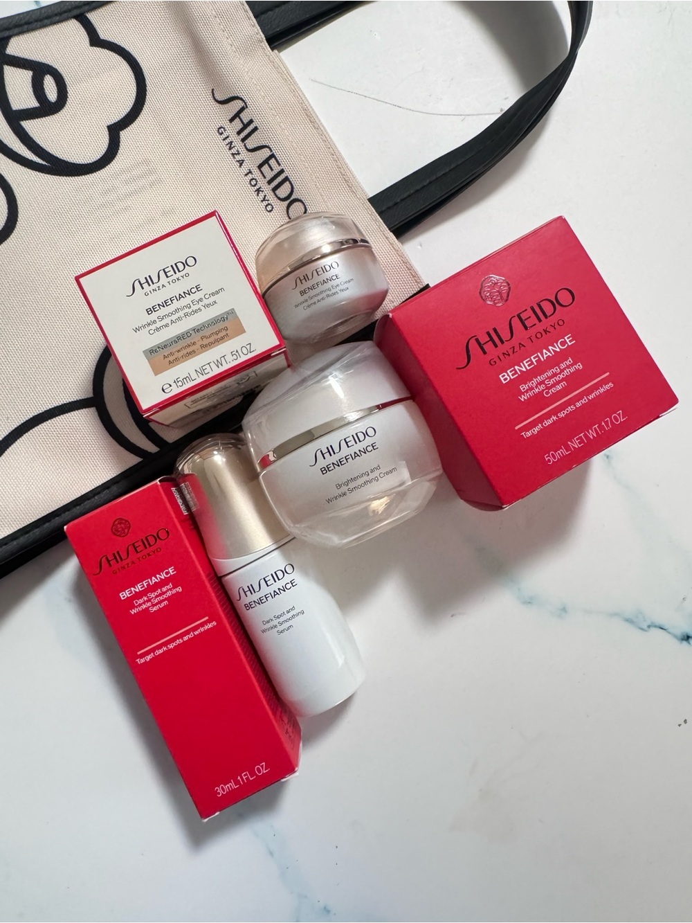 Shiseido Benefiance Skincare Set dark spot & wrinke soothing